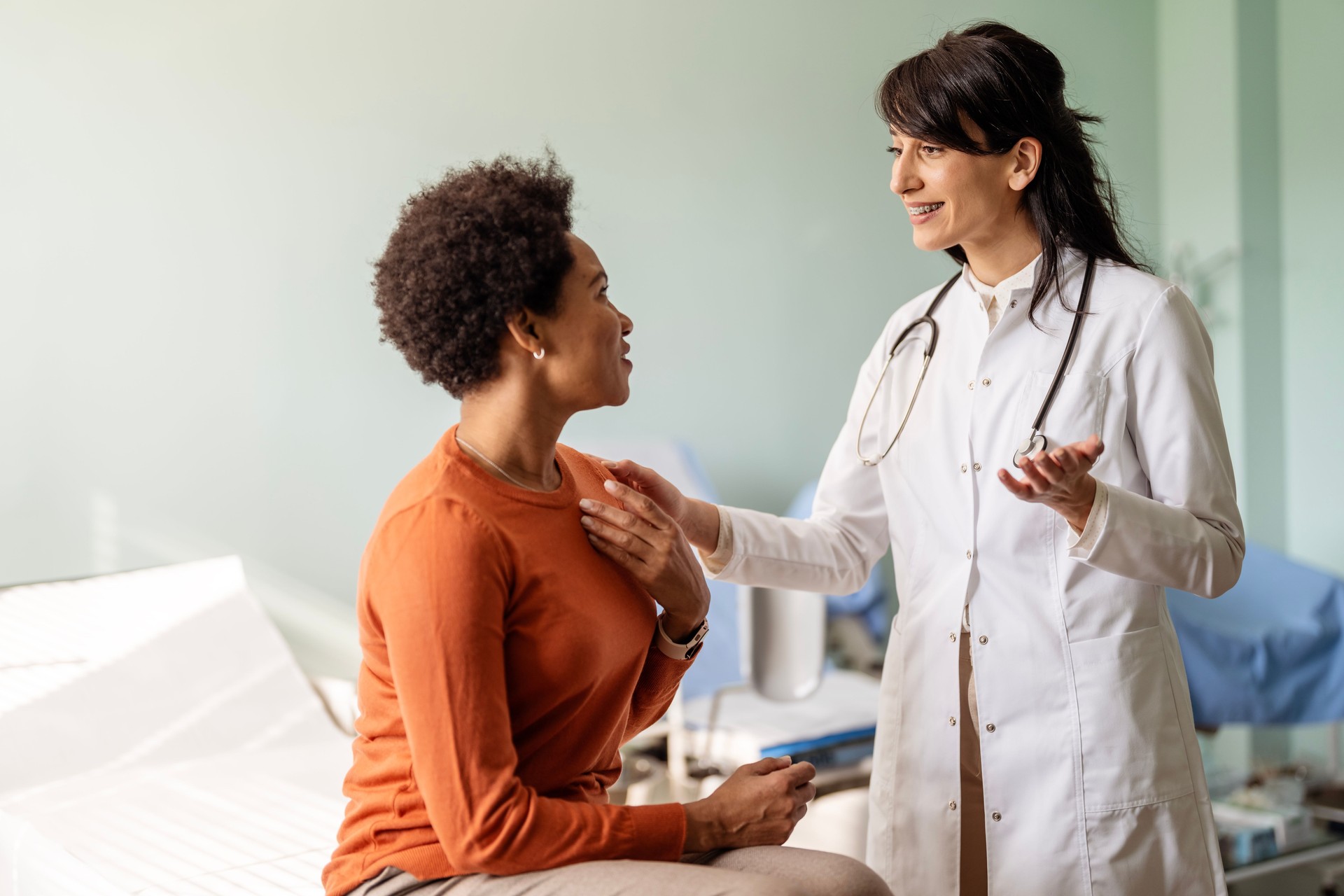 Doctor and her patient discussing her results